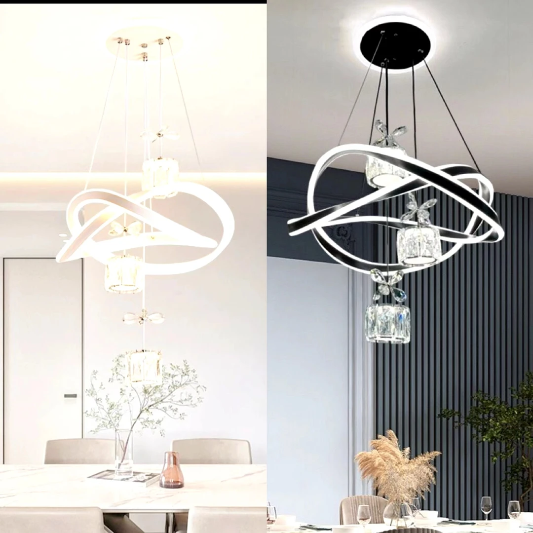 现代创意简约大气家用餐厅卧室客厅圆形水晶吊灯简约吊灯