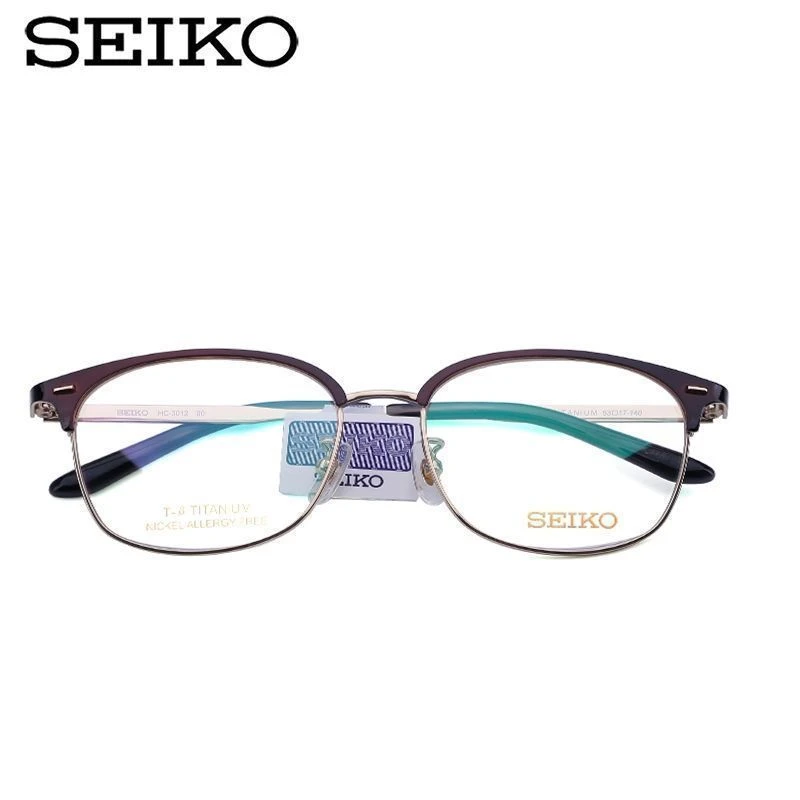SEIKO精工超轻纯钛眼镜架 圆框文艺复古眼镜框男女近视框架HC3012