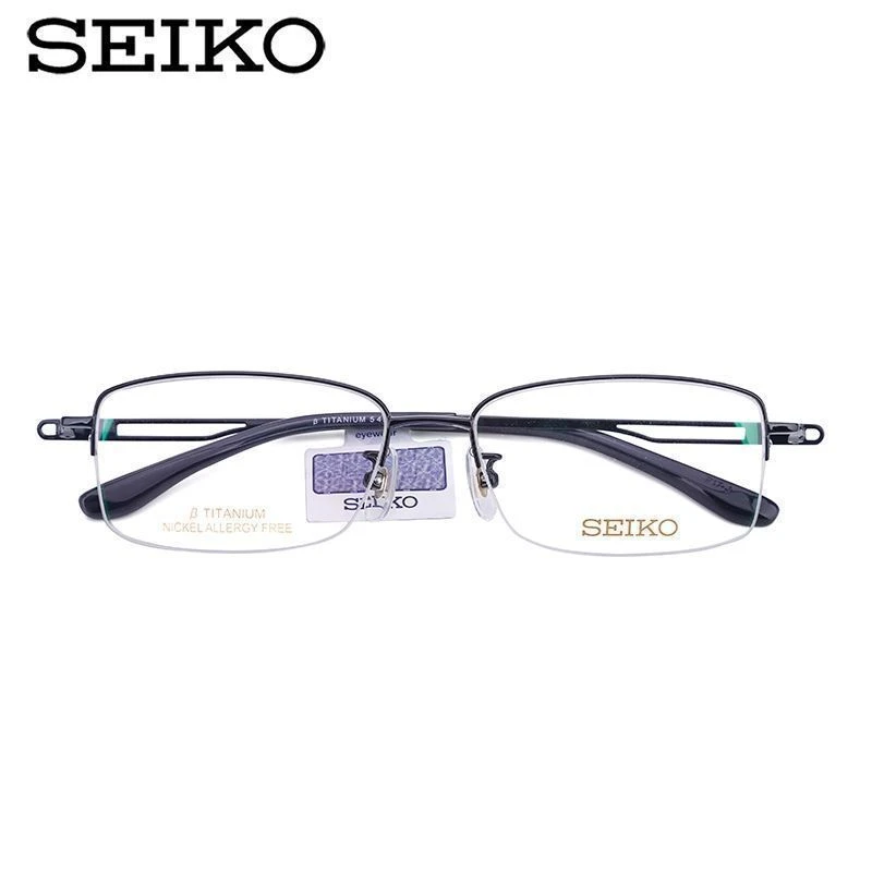 精工眼镜框商务 轻半框钛材眼镜架 男款 近视眼镜 光学配镜HC1015