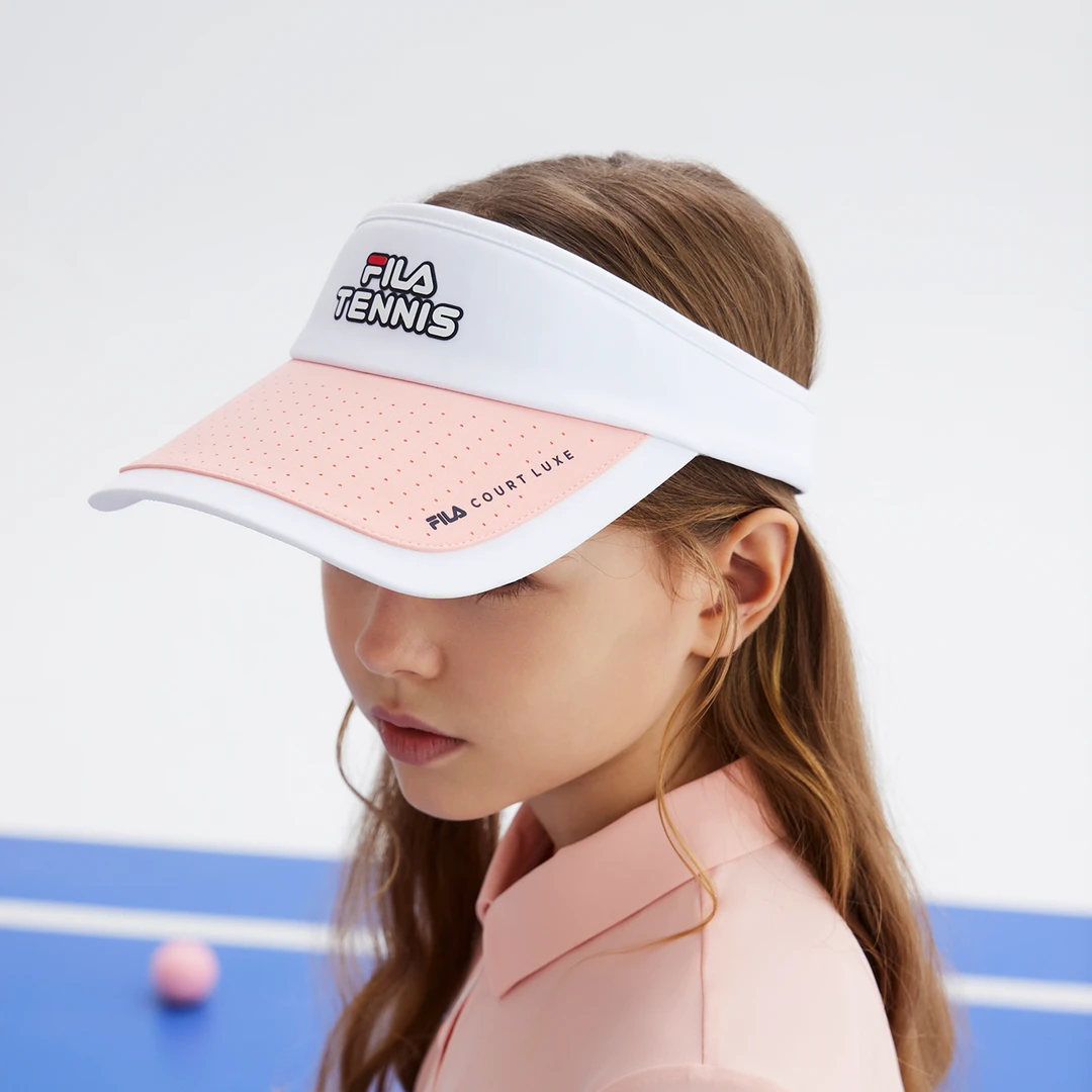 FILA斐乐儿童帽子夏季无顶帽户外跑步遮阳帽太阳帽K18B423205F