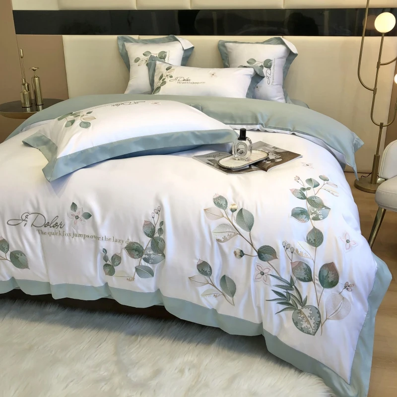 【凉感冰丝套件】轻奢高档绣花欧式冰丝四件套设计师丝滑床上用品