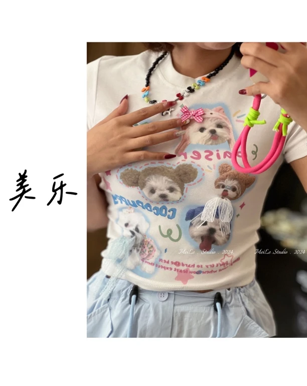 MeiLe · 立体蕾丝蝴蝶结狗狗T恤
