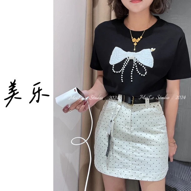 MeiLe·波点显瘦半身裙（带内衬）