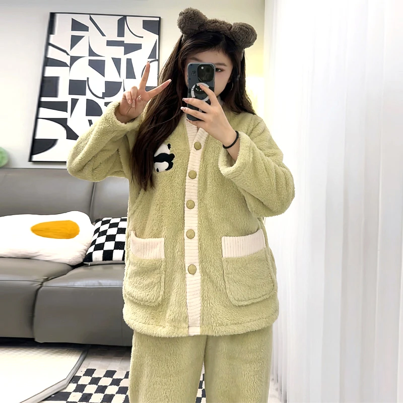 【加厚保暖珊瑚绒】月子服秋冬法兰绒孕妇哺乳睡衣家居服月子服冬季