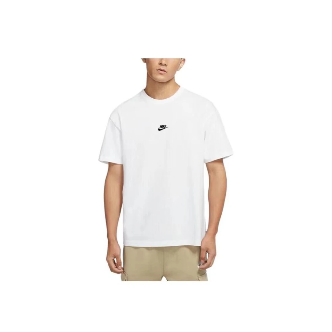 Nike耐克男子夏运动休闲透气刺绣logo纯棉圆领短袖T恤DO7393-100