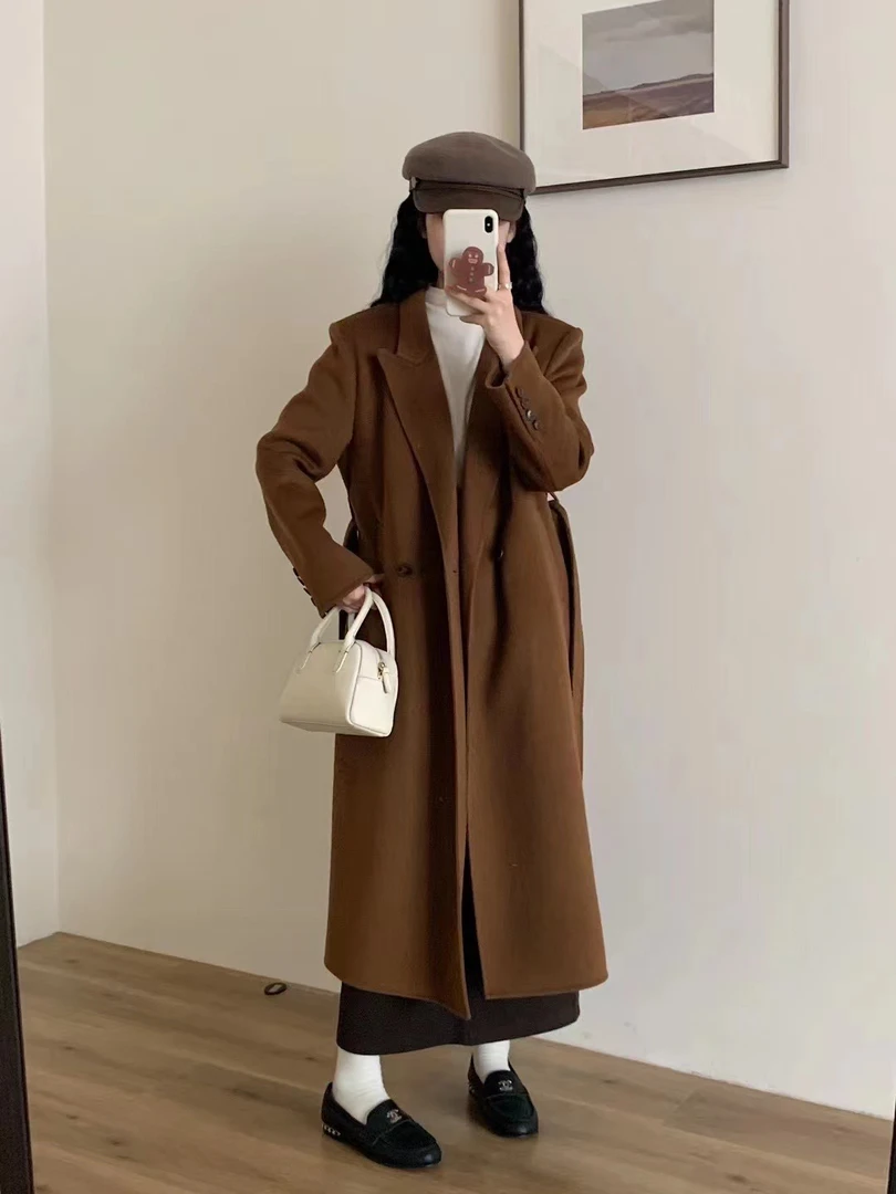 2023韩版双面毛呢冬季大衣