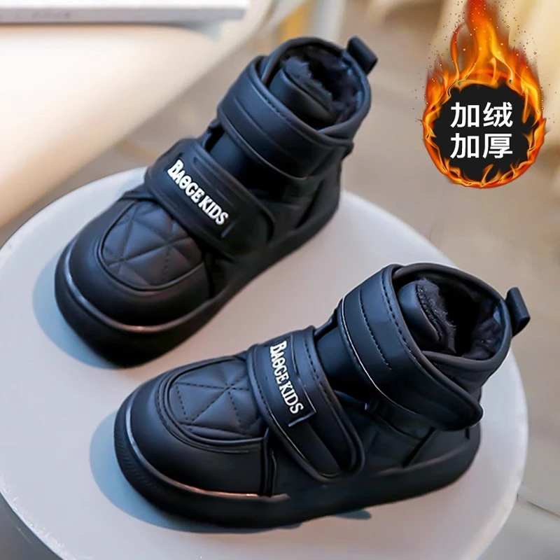 ABC儿童雪地靴2024冬季新款男童女童宝宝棉鞋小学生加厚保暖棉靴