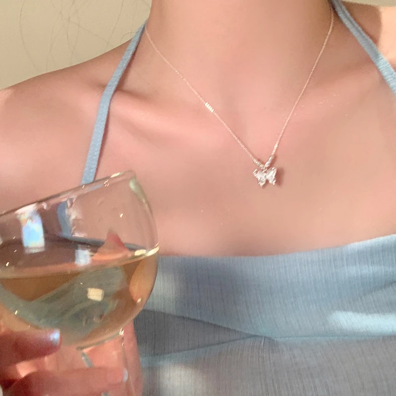 铜合金项链 清冷感新中式蝴蝶项链女轻奢小众国风锁骨颈链choker