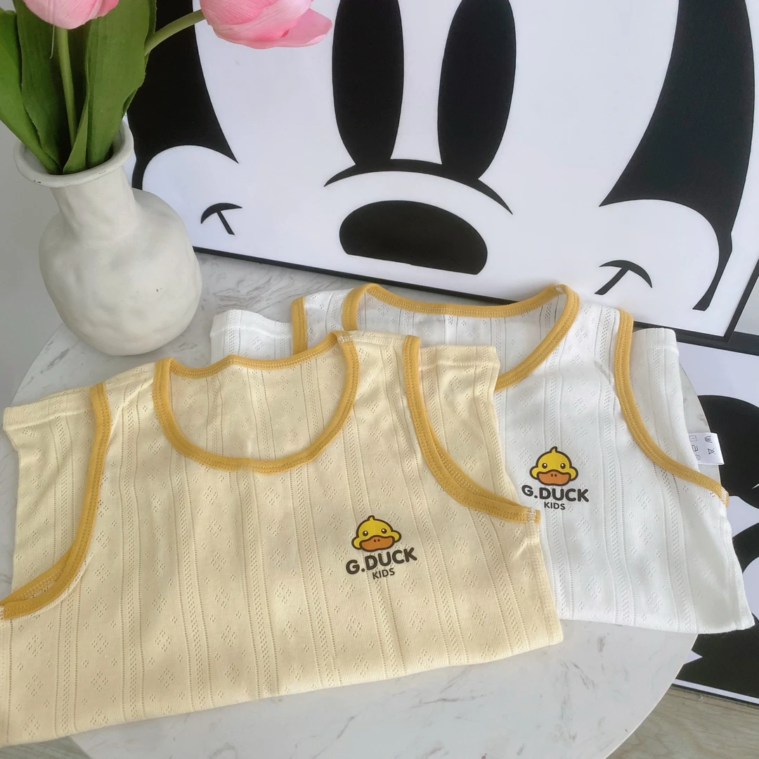 3101满2件减5，镂空网眼夏季男女童夏季透气棉质提花背心