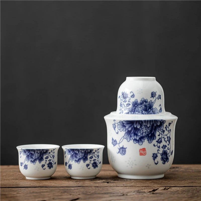 半斤温酒器烫酒壶家用温酒壶热酒壶陶瓷老式酒具烫酒黄酒酒杯酒器