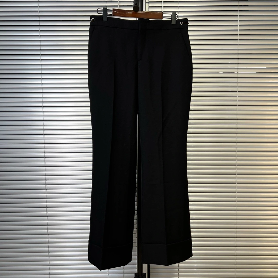 99新 GUCCI/古驰 黑色直筒西装长裤 42码 YS000109