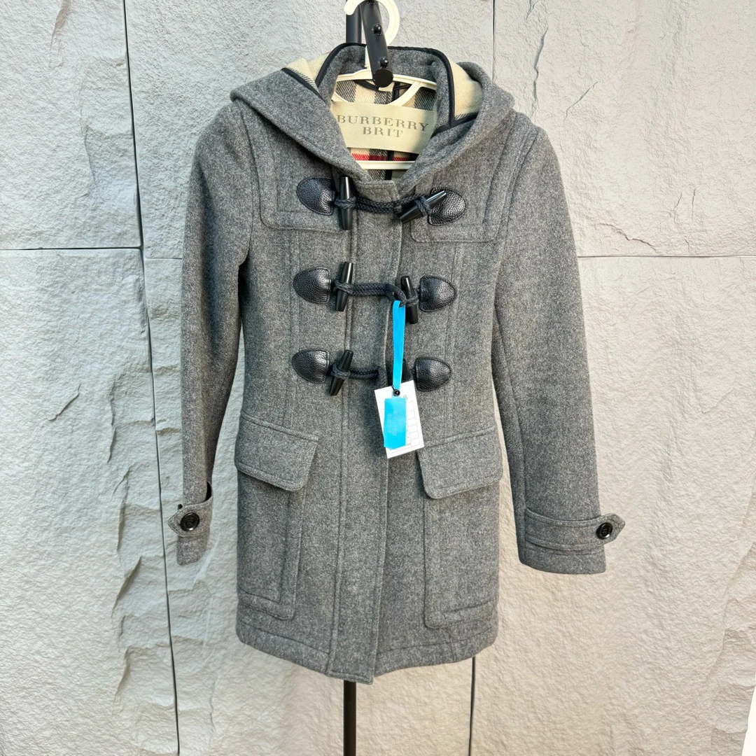 99新 BURBERRY/博柏利 经典牛角扣羊毛大衣 4码 YS000470