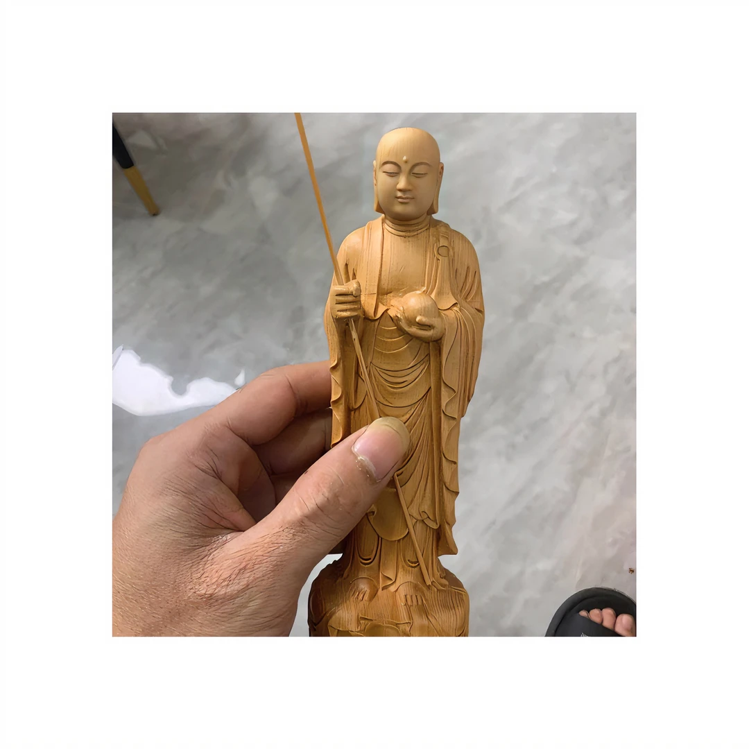 太行崖柏木地藏摆件工艺品高18cm木雕雕刻摆件