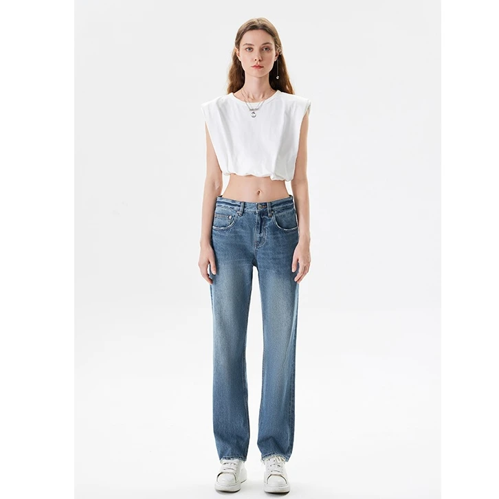 原创设计时尚复古显瘦双色休闲直筒裤L001-&L001-2