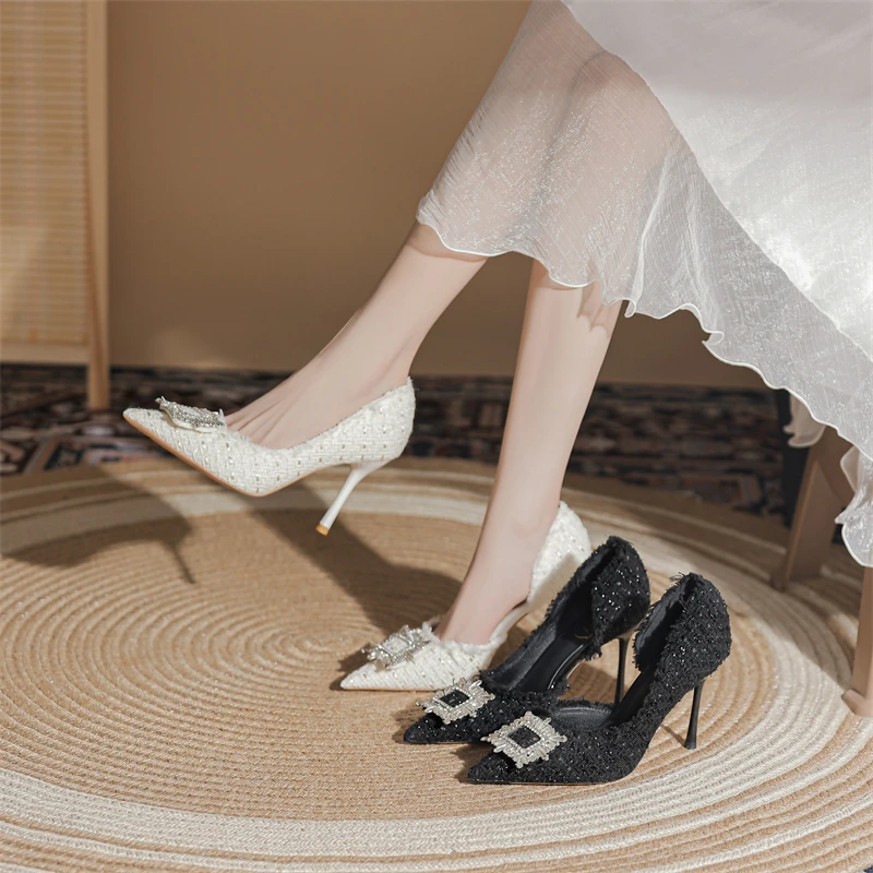 sufeifei/苏妃妃868-130尖头细跟高跟鞋女时尚侧空新款单鞋上班鞋