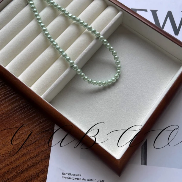 铜合金项链 时尚气质百搭项链春夏新中式国风珠珠项链简约妈妈