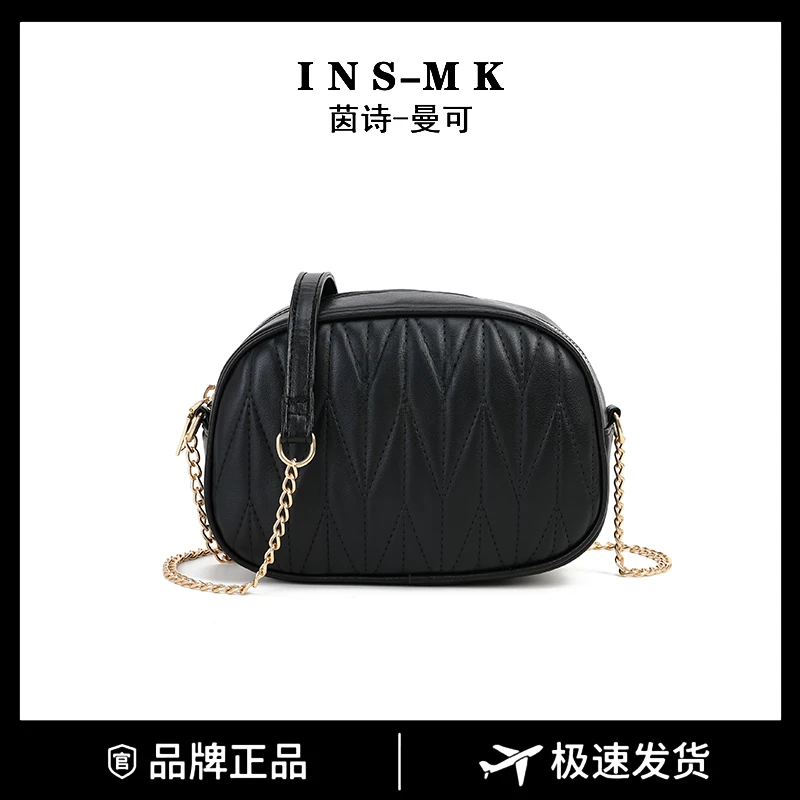 【工厂直销】2024新款黑色褶皱相机包女包