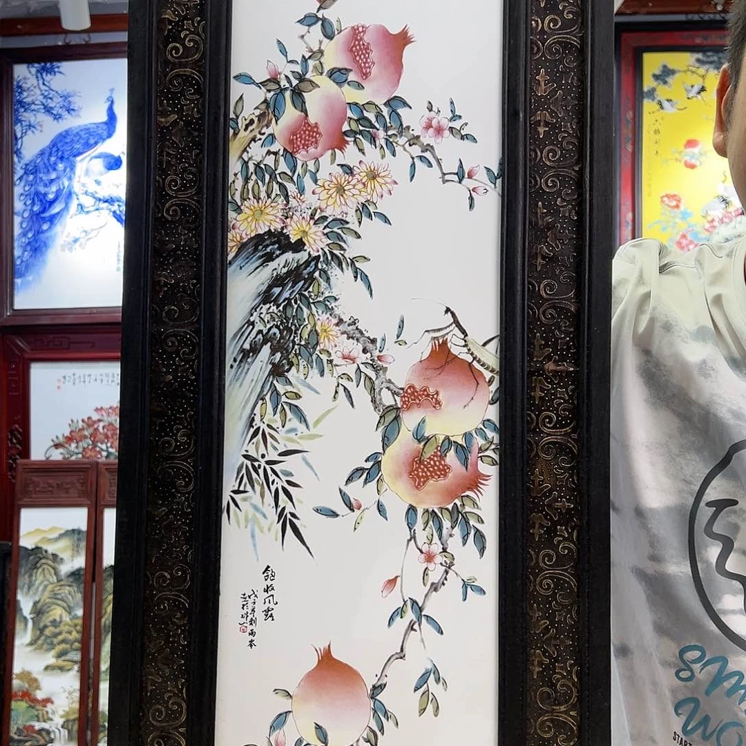 瓷片景德镇陶瓷瓷板画花鸟