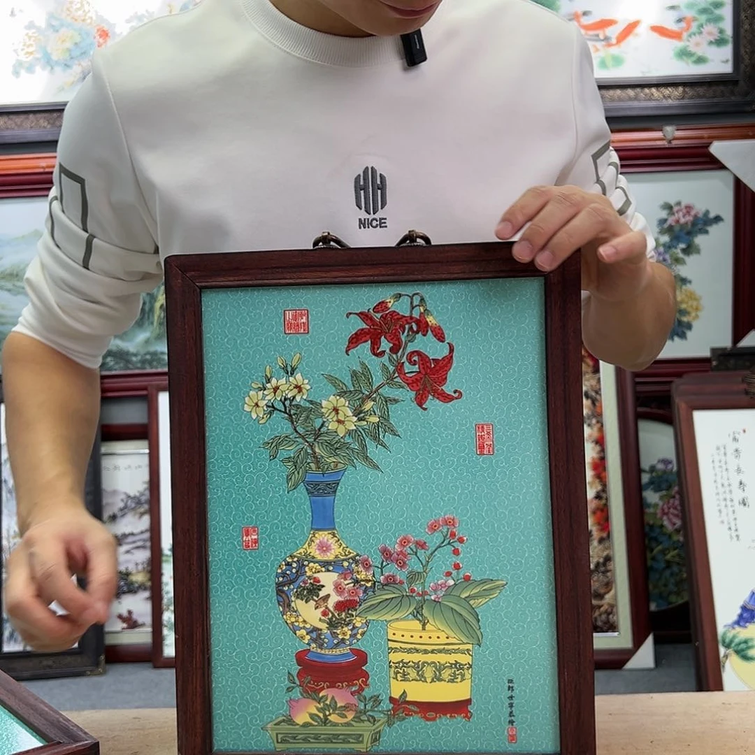 瓷片珐琅彩瓷板画