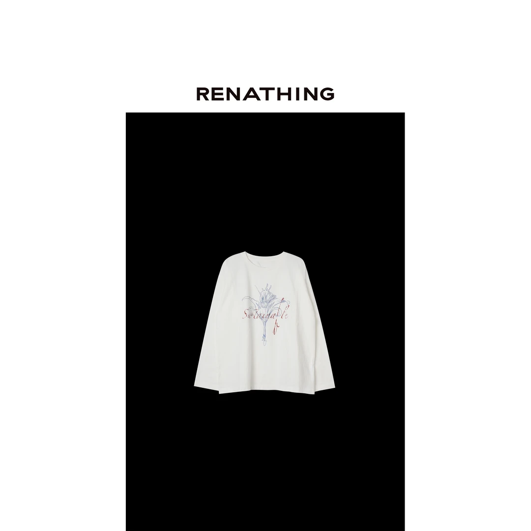 【RENATHING】质感印花长袖T恤