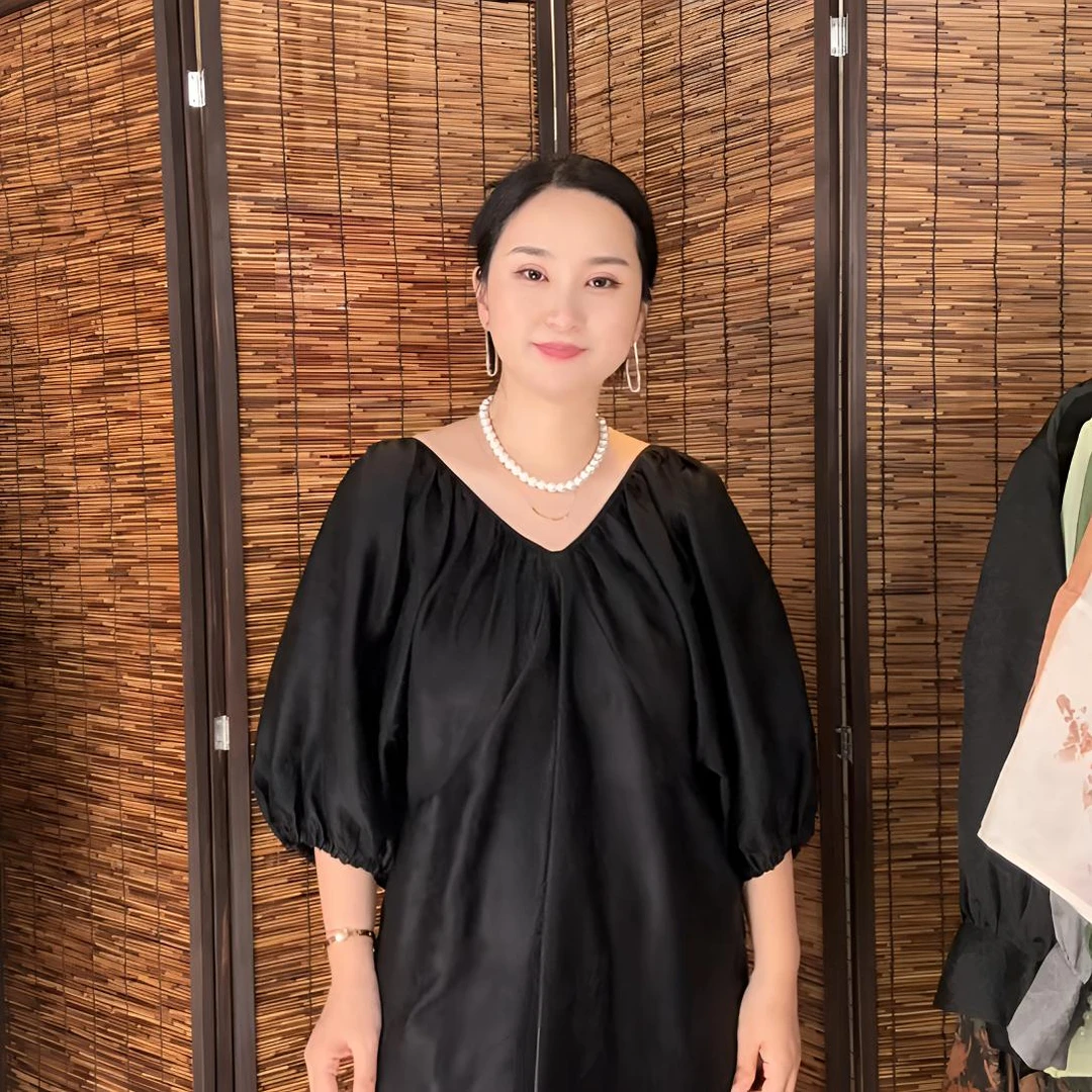香云纱双V连衣裙