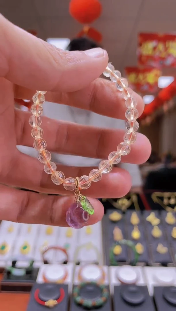 【闪购商品】黄晶手串未镶嵌手串