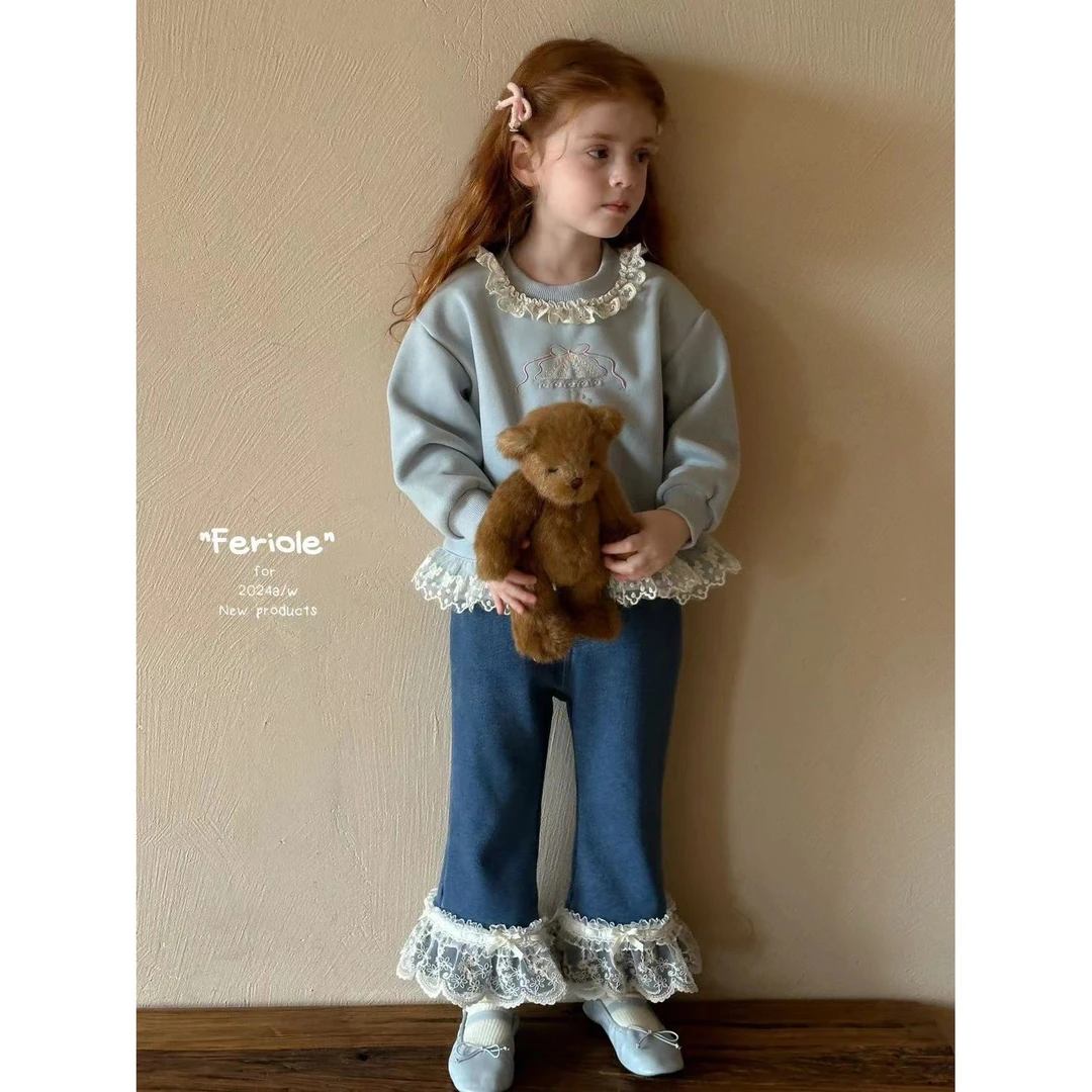 FLL·冬~蕾丝花边牛仔裤52426（汉服牛仔裤）