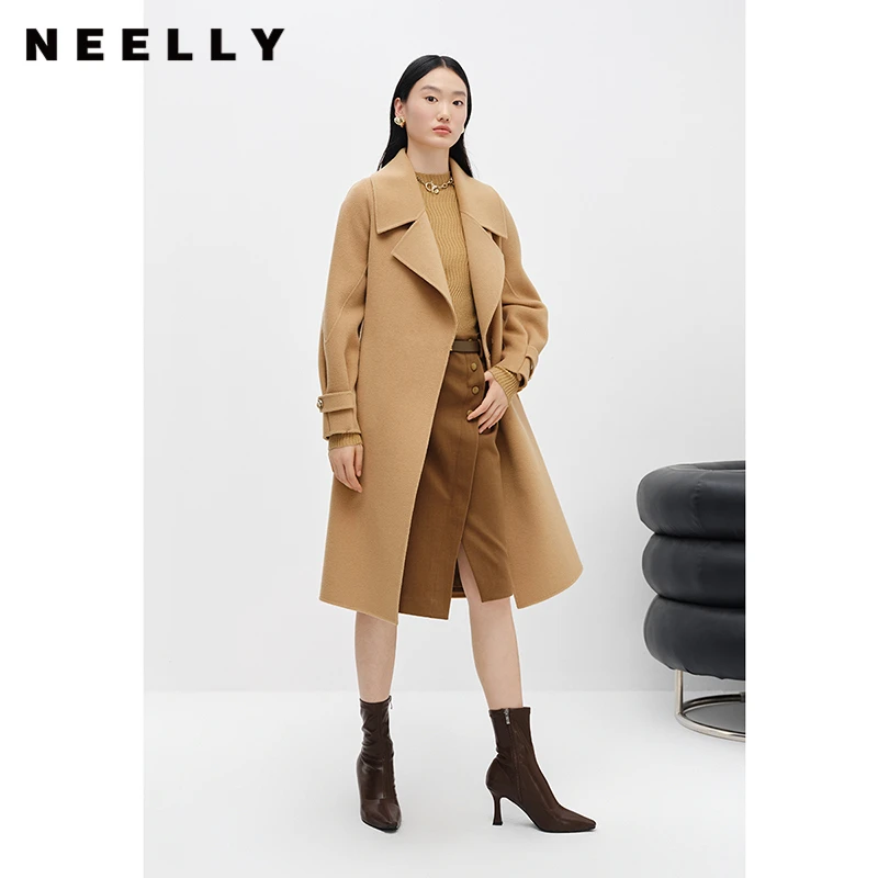 【大叔专享】NEELLY商场同款大气翻领双面呢外套N22102N01049