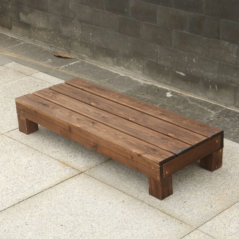 实木台阶花架脚踏户外阶梯踏步花几碳化防腐大花盆踩脚凳阳台踏板