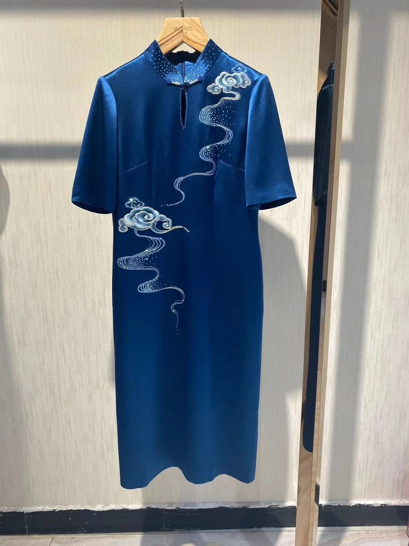 六礼17912星河系列高端奢华气质喜婆婆喜妈妈装婚庆旗袍连衣裙