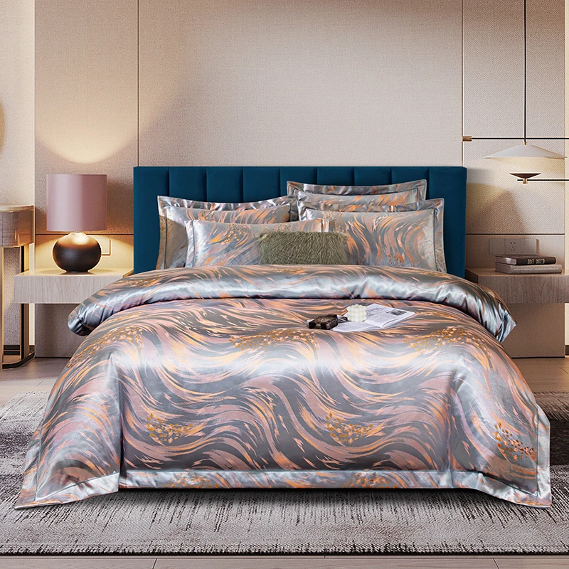 踏山河  轻奢贡缎提花四季可用 不滑床无静电