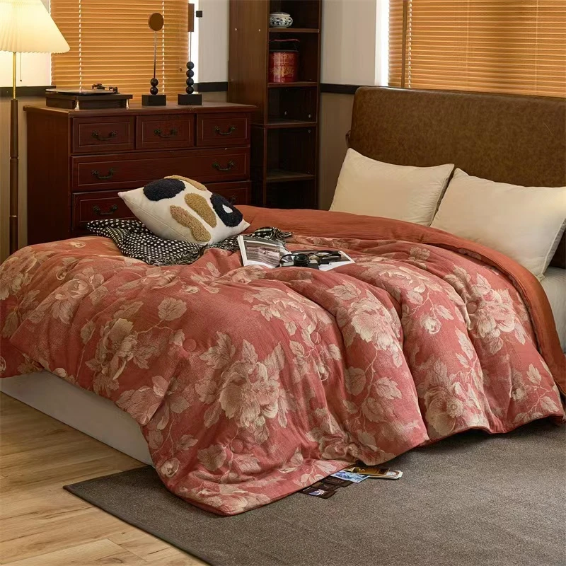 【爱丽日记-桔】双层纱200*230cm高端亲肤舒适柔软轻奢双面可用