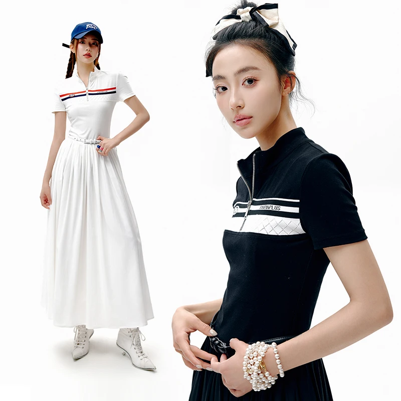 「PINPINPLUS」「PP+」撞色大裙摆连衣裙3B58022AYP