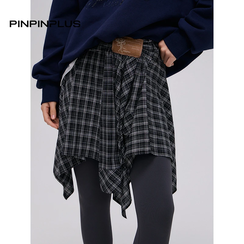 PINPINPLUS丨「苏格兰画廊」不规则解构拼接格纹半裙8C71021GP