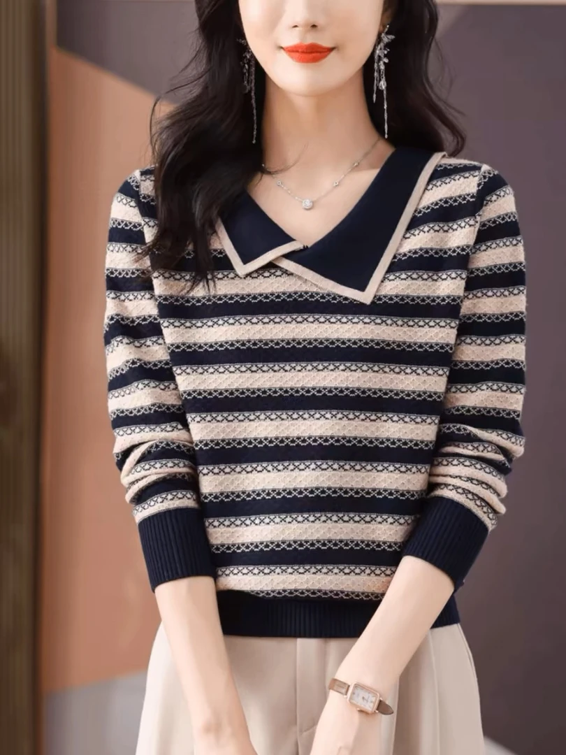 慵懒风简约长袖毛针织衫女2024春款修身内搭薄款别致漂亮上衣