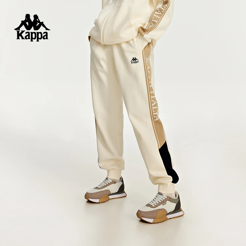 kappa潮流运动休闲裤针织情侣宽松束脚男士拼接卫裤K0DY2AK03P
