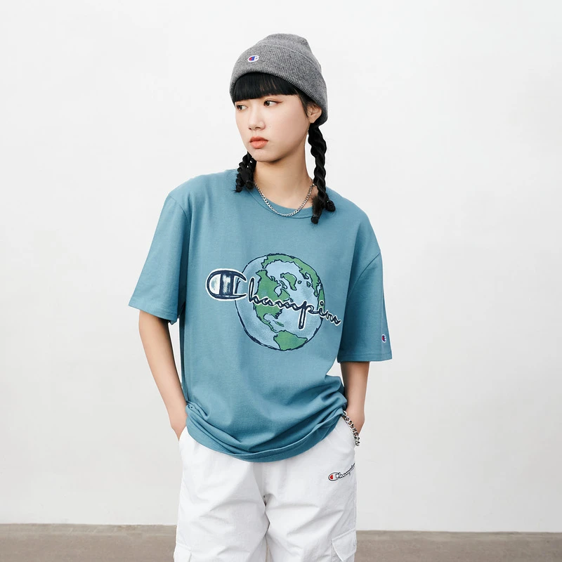 Champion【星选】夏季新款趣味印花休闲短袖情侣潮流时尚UM-VSS03