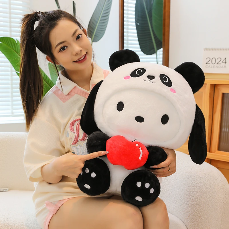 卡通熊可爱猫变身帕恰狗Panda苹果公仔玩偶熊猫变装毛绒玩具礼物