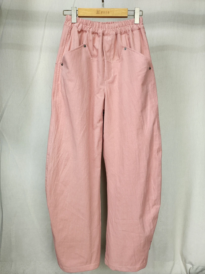 经典古巷JDGX｜纯色藕粉色百搭舒适休闲时尚香蕉裤棉裤