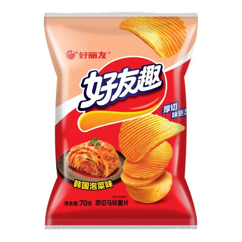 好丽友好友趣泡菜味韩国薯片70g
