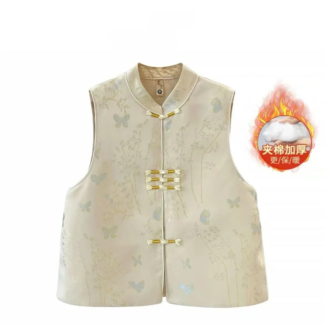 【杨老表】加棉款新中式国风重工提花立领马甲时尚复古马甲0117