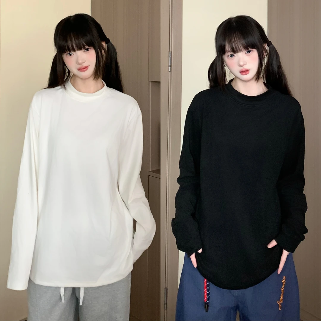 EZEK 百搭内搭德绒长袖圆领保暖舒适丝滑柔软可单穿粉丝回馈纯色