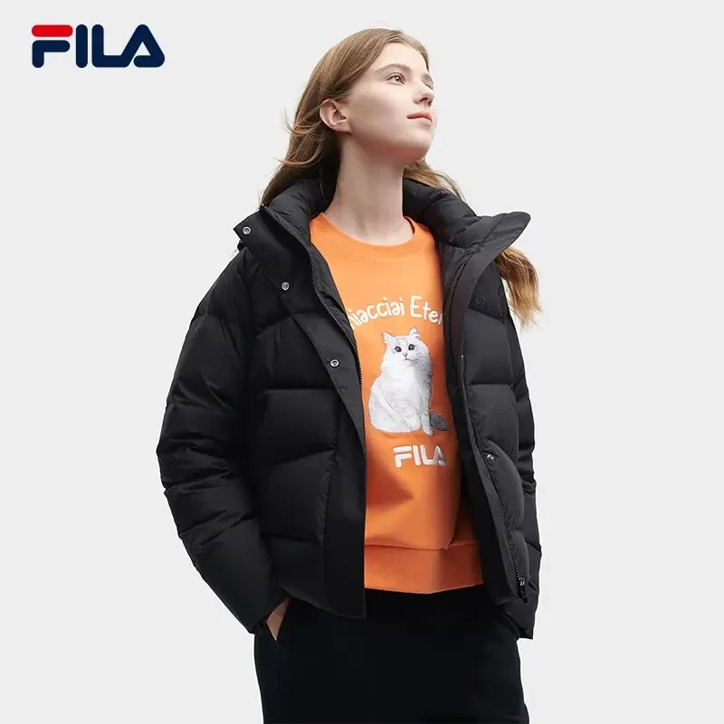 FILA/斐乐女士羽绒服【防寒】2023冬季新款保暖宽松连帽F11W348916F