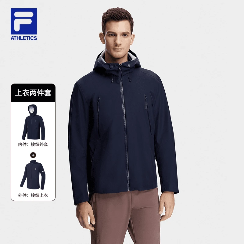 【防风耐磨两件套】FILA/斐乐男防泼水秋季上衣外套运动A51M441701A