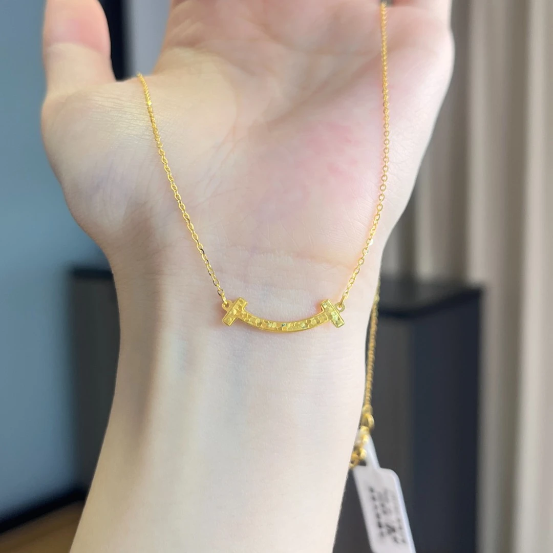 碎碎冰微笑套链 42+3cm足金999