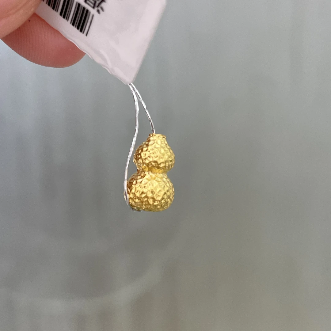 锤纹葫芦通孔足金999 时尚百搭葫芦精致大气古法工艺送女友礼物