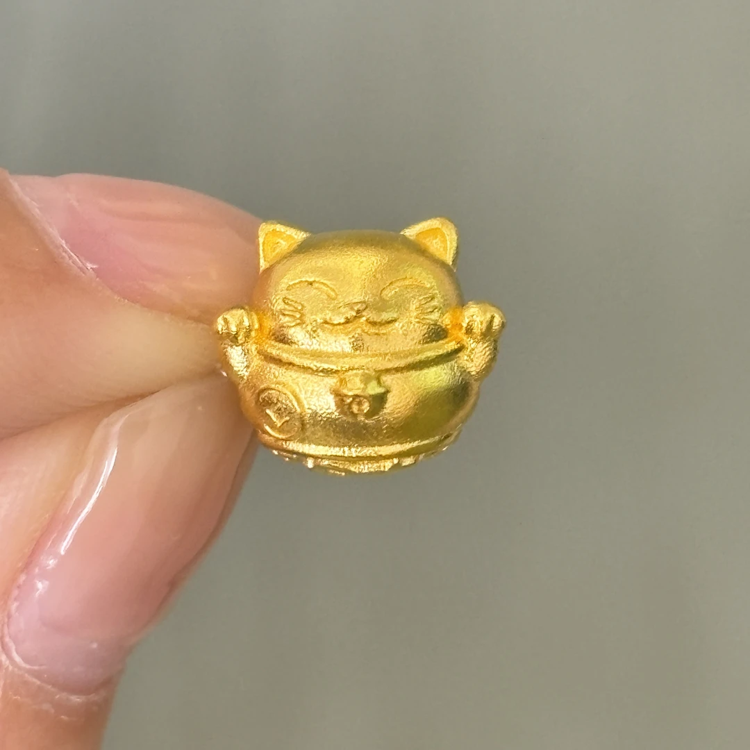 招米猫通孔足金999 卡通可爱造型通孔配件YX