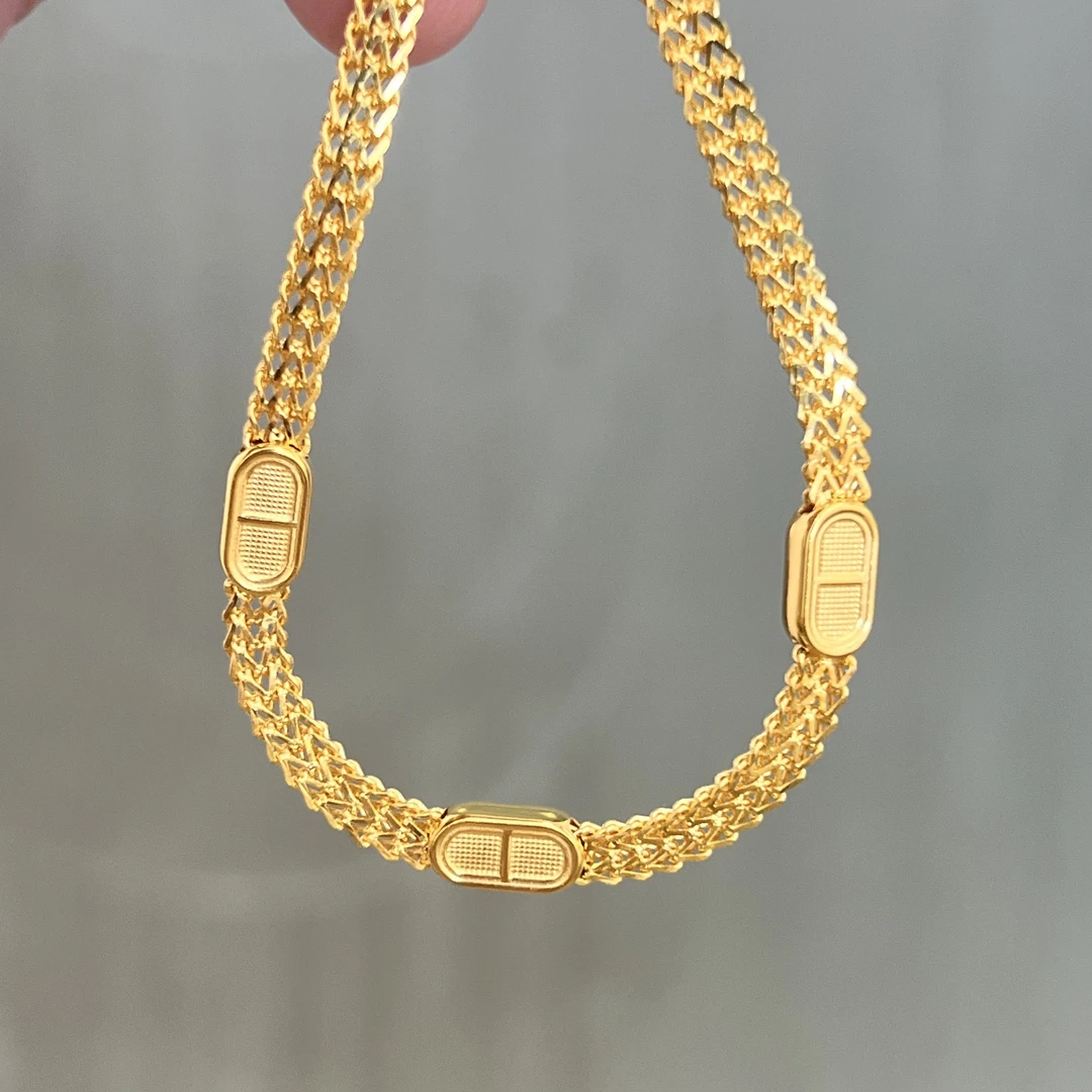 猪鼻编织手链足金999 15cm轻奢时尚经典百搭简约精致黄金手链D