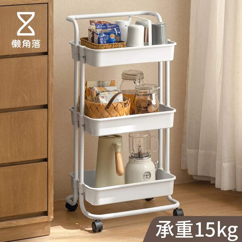 懒角落小推车置物架落地厨房零食小推车卫生间卧室多层收纳书架子