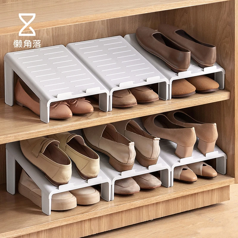懒角落鞋架省空间放鞋子收纳架置物架双层可调节鞋托鞋柜分层隔板